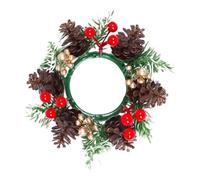 Genérico Candle Wreath Rings - Christmas Candle Ring, Artificial Christmas Decorations, Tapers Candlee Rings Holiday Decorations For Holiday Winter Fall Party Wedding Cabinet Dining Desktop Fireplace