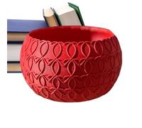 Genérico Candy Bowl - Contenedor Ligero Impreso En 3D Rojo De 10 Cm, Centro De Mesa De Florero Romántico, Accesorio Decorativo Para Mesa De Boda | Elegante Porta Dulces Para Golosinas De San Valentín