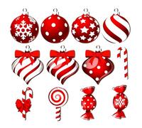 Genérico Candy Ornaments - Wood Candy Cane Decorations, Seasonal Tree Decor, Lightweight Display Apparatus, Pre Attached Securing Loop, Festive Home Embellishment for Living Room Adornment