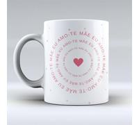 Genérico Caneca Mãe Eu Amo-te 325ml, Blanco con Rosa, Mensaje Emotivo, Día de la Madre, Regalo para Mamá