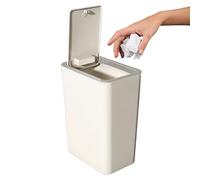 Genérico Cánico de basura con tapa - 10 litros | Contenedor de basura de plásticoo con tapa superiorr de prensa | Canasta de desechos para cocina, baño, sala de estar, oficina, lugar estrecho
