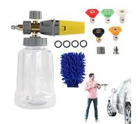 Genérico Cañón De Espuma para Manguera De Agua, Dispensador De Jabón para Lavadora A Presión, Botella De Jabón De Un Litro con Boquilla Ajustable Y Conector De Un Cuarto De Pulgada para Barcos