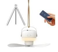 Genérico Canopy Fan Light Combo, Portable Battery Operated Tent Fan, 7200mah Rechargeable Power, Double Function Led Light for Camping Tent Patio Bed Outdoor Use, 10.24x3.54 Inches