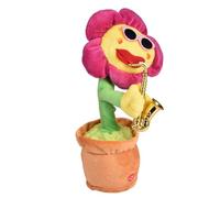 Genérico Cantante y - 80 canciones mejoradas de peluche, de saxofón creativo y, flor musical animada | Figura de baile eléctrico quebradizo, regalo de de cumpleaños