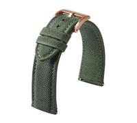 Genérico Canvas Leather Strap, Watch Strap, Nylon Watch Strap 20mm 22mm, Canvas Watch Band for Women Men Universal Wristband, Nylon Retro Strap Universal Sport Watchband (green,20mm,Silver)