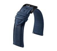 Genérico Canvas Leather Strap, Watch Strap, Nylon Watch Strap 20mm 22mm, Canvas Watch Band for Women Men Universal Wristband, Nylon Retro Strap Universal Sport Watchband (blue,22mm,Silver)