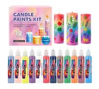 Genérico Canvas Markers, 12 Vibrant Color Candle Paint Pens, Fun Writing, Drawing & Decorating Kit for Festival, Wedding, Birthday, Holiday Crafts on Glass & Fabric