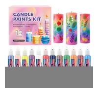 Genérico Canvas Markers, 12 Vibrant Colors Paint Pens, Fun Candle Decorating Kit, Writing Drawing Supplies, Craft Markers for Wedding Holiday Birthday Party Glass Tote Cotton Fabric 0.87x4.72 Inches