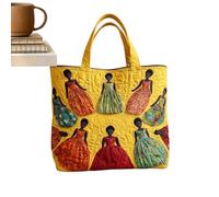 Genérico Canvas Tote Bag - Large Capacity Reusable Handbag With Zipper | Quilted Shoulder Bag With Compartments And Inner Pocket | Durable Shopping Travel Carryall Purse | For Work Beach Gym School