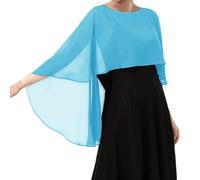 Genérico Capa De Gasa para Mujer001 Chales Y Estolas De Pashmina para Vestidos De Noche Capelets De Gasa Suaves Y Ligeros para Mujer Elegantes Chales Capa para Bodas Azul Cielo Talla Única