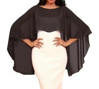 Genérico Capa De Gasa para Mujer001 Chales Y Estolas De Pashmina para Vestidos De Noche Capelets De Gasa Suaves Y Ligeros para Mujer Elegantes Chales Capa para Bodas Marrón Talla Única