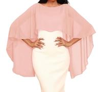 Genérico Capa De Gasa para Mujer001 Chales Y Estolas De Pashmina para Vestidos De Noche Capelets De Gasa Suaves Y Ligeros para Mujer Elegantes Chales Capa para Bodas Color Rosa Talla Única