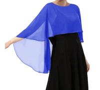 Genérico Capa De Gasa para Mujer001 Chales Y Estolas De Pashmina para Vestidos De Noche Capelets De Gasa Suaves Y Ligeros para Mujer Elegantes Chales Capa De Boda Cubierta Azul Rey Talla Única