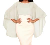 Genérico Capa De Gasa para Mujer001 Chales Y Estolas De Pashmina para Vestidos De Noche Capelets De Gasa Suaves Y Ligeros para Mujer Elegantes Chales Capa para Bodas Color Beige Talla Única