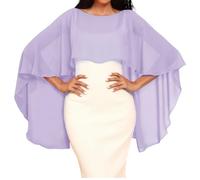 Genérico Capa De Gasa para Mujer001 Chales Y Estolas De Pashmina para Vestidos De Noche Capelets De Gasa Suaves Y Ligeros para Mujer Elegantes Chales Capa para Bodas Cubierta Taro Talla Única