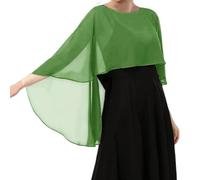 Genérico Capa De Gasa para Mujer001 Chales Y Estolas De Pashmina para Vestidos De Noche Capelets De Gasa Suaves Y Ligeros para Mujer Elegantes Chales Capa para Bodas Color Verde Talla Única