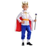 Genérico Capa de Rey para Niños Con Corona, Disfraz de Príncipe para Fiesta, Cumpleaños, Halloween, Talla Única, 80cm para Niños 1-8 Años