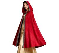 Generico Capa Halloween Capucha Negro Vampiro Terciopelo Mujer Hombre Cosplay Fiesta de Tema Medieval Gótico Disfraz Carnaval Mujer Otoño Invierno Capa Vampiro Halloween Top Mujer