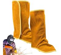 Genérico Capas de soldadura, cuero de 40 cm | Protector de zapatos de soldadura con dispositivo de fijación, resistente calor, resistencia fuego, polainas resistentes a la lágrima y al soldador para