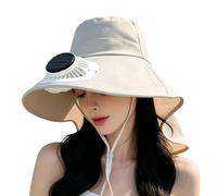 Genérico Cappello con Ventola - Tesa Larga E Coprinuca Copertura,Cappello UV Da Esterno con Ventole,per Donne Campeggio Alpinismo Pesca Golf Ciclismo Spiaggia Sport