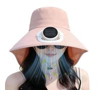 Genérico Cappello con Ventola - Tesa Larga E Coprinuca Copertura,Cappello UV Da Esterno con Ventole,per Donne Campeggio Alpinismo Pesca Golf Ciclismo Spiaggia Sport