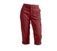 Genérico Capri Cargo Pants for Women Linen, Wide Leg Elastic Wasit Loose Stretch Capris, with Pockets Tummy Control High Waisted, Casual Summer Cropped Pants for Travel Hiking (Wine Red,M)