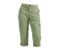 Genérico Capri Cargo Pants for Women Linen, Wide Leg Elastic Wasit Loose Stretch Capris, with Pockets Tummy Control High Waisted, Casual Summer Cropped Pants for Travel Hiking (Green,XXL)