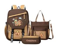 Genérico Capy Bara Bag, Capybara Cartoon Shoulder Bag, 11.8x11.41in Large Waterproof with Pencil Case, School Daily Use, Cute Bookbag for Girls, Boys, Kids, Students, Birthday Gift