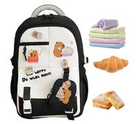 Generico Capybara Backpack - 35 cm Cute Kids Bag, Large Capacity Schoolbag, Durable Zipper Compartment | Travel Weekend Trip for College School Beach Picnic Outing Boys Girls, Negro ,