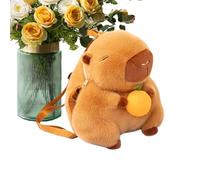 Genérico Capybara Backpack, Animal Toy Backpack, Stuffed Hand Warmer with Orange, Cute Children Plushie, Cozy for Cold Weather, Travel Adventures, 12.99x11.81 Inches