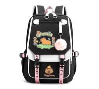 Genérico Capybara Backpack Cute Kawaii Backpack Kapibara Laptop Travel Backpacks Funny Going Out Cartoon Bag (White E)