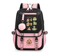 Genérico Capybara Backpack Cute Kawaii Backpack Kapibara Laptop Travel Backpacks Funny Going Out Cartoon Bag (Pink B)
