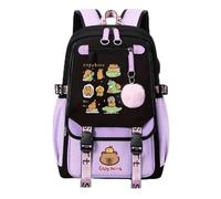 Genérico Capybara Backpack Cute Kawaii Backpack Kapibara Laptop Travel Backpacks Funny Going Out Cartoon Bag (Purple B)