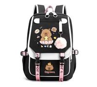 Genérico Capybara Backpack Cute Kawaii Backpack Kapibara Laptop Travel Backpacks Funny Going Out Cartoon Bag (White A)
