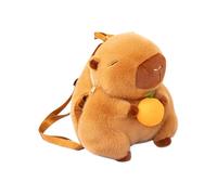 Genérico Capybara Backpack, Stuffed Hand Warmer with Orange, 33x30cm Adorable Capybara Stuffed Plush, Cute Children Plaything Animal Toys for Cold Weather, Home Decoration