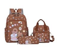 Generico Capybara Backpack with Lunch Box, Cute Girls Kids Bookbag Set, 14.96x11.02x5.12 Inches, Matching Pencil Case, Lightweight Design, Multi-Pocket Storage for School Outdoor Travel Use, Marrón