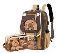 Genérico Capybara Backpacks, Cartoon Backpack for Kids, Capybara School Bag, Adjustable Straps, School Backpack Daypack, Lightweight, Comfortable Pockets (I)