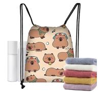 Generico Capybara Bag, Waterproof Backpack with Drawstring, Gym Bag for Travel, Lightweight Design Feature, Easy Carry Function, Sports Tool, Outdoor Accessory for Beach Hiking Fitness, B,