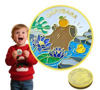 Genérico Capybara Collectible Coin, Cute Metal Coin, Keepsake Souvenir, Acrylic Protective Box, Unique Gift, Birthday & Christmas,Iron, Single Piece, 4cm/1.57in, 2.5mm/0.1 Inches