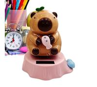 Genérico Capybara Dashboard - Figure Solar Swinging Ornament | Animated Shaking Head Toy Cute Resin Car Decoration No Battery Energy Powered Design for Vehicle, Dashboard, Home, Desk Use