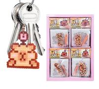 Genérico Capybara Keychain - Cartoon Beaded Pendant Craft Kit, Creative Handmade Accessories, Key Chain Activity for Kids, Girls, Boys, Fun Arts, Crafts, Christmas, Home, School, Project