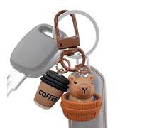 Genérico Capybara Keychain - Cute Realistic Cartoon Animal Keyring | Portable Pendant Metal Hook Charm Accessory Bag for Backpack, Phone, Camera Decoration, Boys Girls or Adults