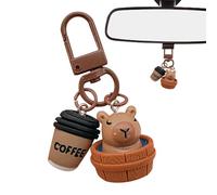 Genérico Capybara Keychains - Trinket, Cute Realistic Portable with Metal Hook, Wildlife Fob | Cavy Pendant Jungle Mascot Charm Funny Animal Backpacks Mobile Phones Cameras Bags for Boys Girls