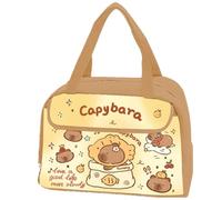 Genérico Capybara Lunch Box, Capybara Lunch Bag, Animal Print Long-Lasting Insulation, Multiple Pockets Storage, Easy to Clean (#B)