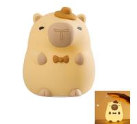 Genérico Capybara Night Light, Cute Silicone Capybara Light with an Orange on Head, 3 Levels Dimmable,Cartoon Capybara Desk Night Lamp for children's rooms and bedroom decoration,Gifts for Kids (A)