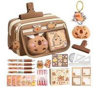 Genérico Capybara Pen Case, Capybara Pencil Pouch, Multi-Layer Cute Stationery Organizer, Wide Opening Mouth, Large Capacity for Students, Kids, 5.31x2.95x9.06 Inches