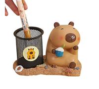 Genérico Capybara Pen Cup, Cute Pen Holder For Desk, Cartoon Animal Pencil Box, Iron Mesh Workplace Marker Stand, Animal Figure Erect, Great For All Ages, Fun and Functional Office Decor