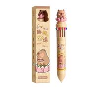 Genérico Capybara Pen - Multi Colored Pen Retractable | Cute Capybara Cartoon Fine Point Ink - Multi Ṕen For Note Taking, 0.7mm For School Supplies, Students, Children F́or Planner Journaling