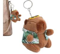 Genérico Capybara Pendant, Cartoon Animal Pendant with Sunglasses Cloth Outfit, Cute Plush Bag Charm, Fun Backpack Accessory 12cm, 4.72 inches for Kids Adults, Green, Blue