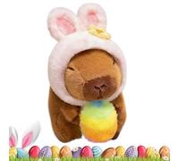 Genérico Capybara Plush - 7.8 Inch Cuddly Doll Holding Easter Egg | Stuffed Animal Toy with Bunny Ear Hat for Home, Living Room, Nursery, Sofa, Travel, Birthdays, Holiday
